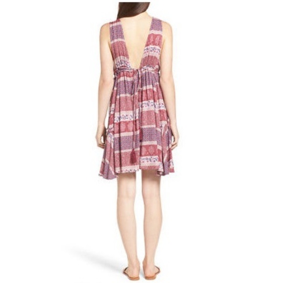 SUN AND SHADOW Print Swing Dress Tassel Tipped Tie - Picture 3 of 5